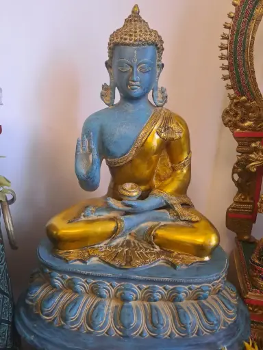 BRASS BUDHA(ANTIQUE FINISHING)