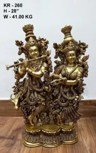 BRASS  COW RADHA KRISHNA